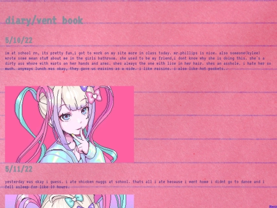 diary screenshot