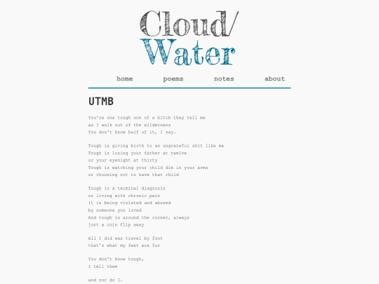 poems/UTMB screenshot