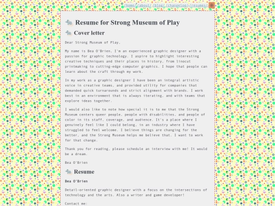 resumes/strongmuseum screenshot
