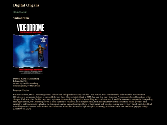 Films/Videodrome screenshot