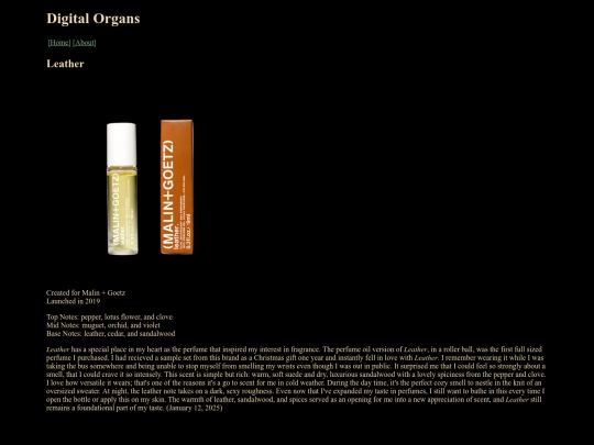 Perfumes/Leather screenshot