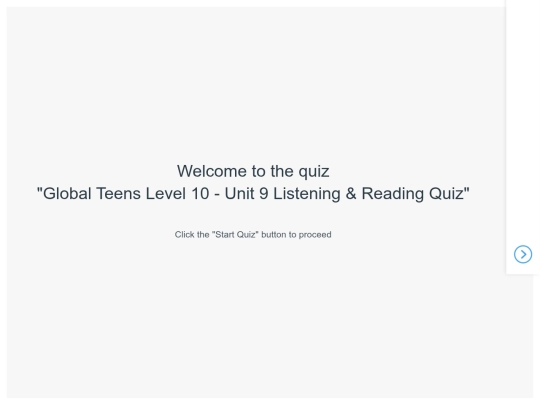 Global Teens Level 10 - Unit 9 Listening & Reading Quiz (Published) screenshot