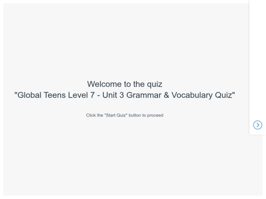 Global Teens Level 7 - Unit 3 Grammar & Vocabulary Quiz (Published) screenshot