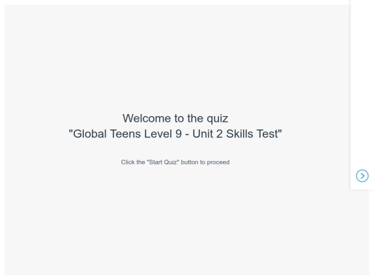 Global Teens Level 9 - Unit 2 Skills Test (Published) screenshot