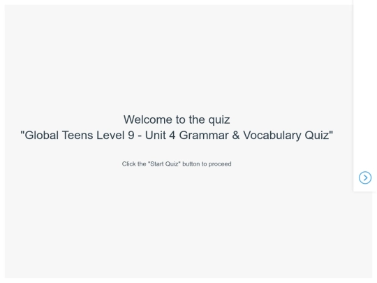 Global Teens Level 9 - Unit 4 Grammar & Vocabulary Quiz (Published) screenshot