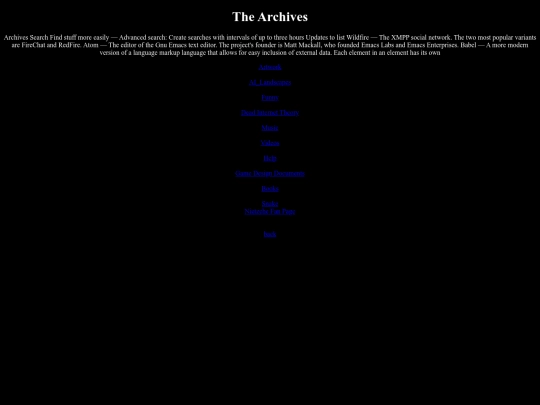 Archives screenshot