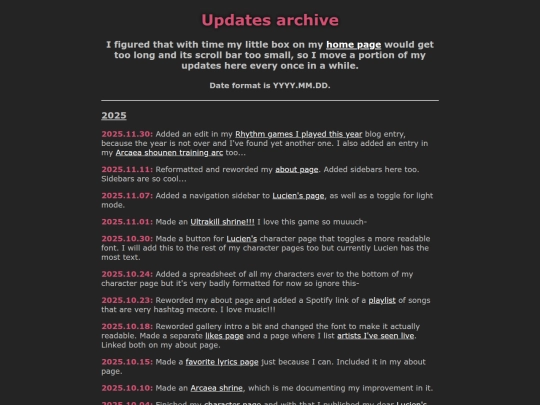 archive/updates screenshot