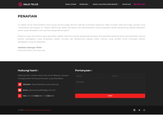 penafian screenshot