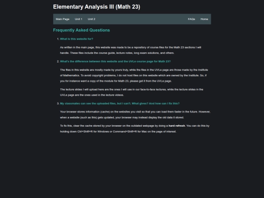 FAQs screenshot