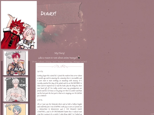 Diary screenshot