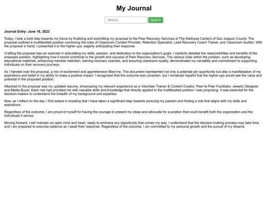 Journal screenshot