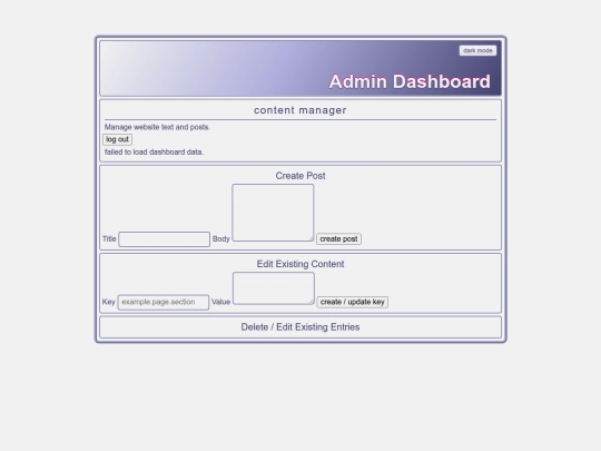admin screenshot