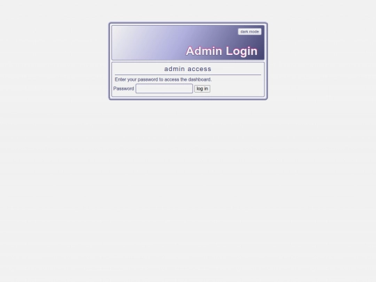 admin/login screenshot
