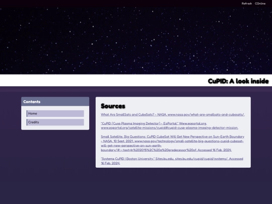 CuPID/credits screenshot