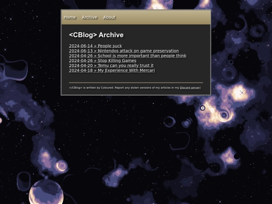 blog/archive screenshot