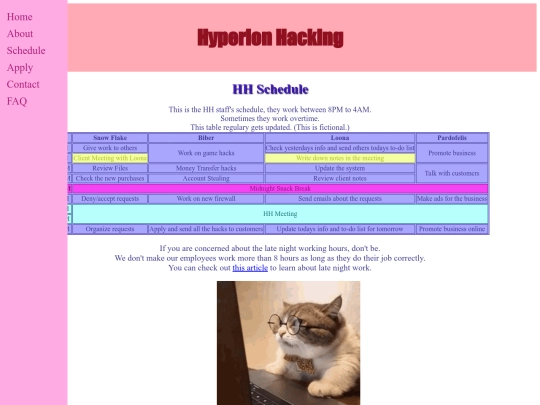 FINALE/schedule screenshot