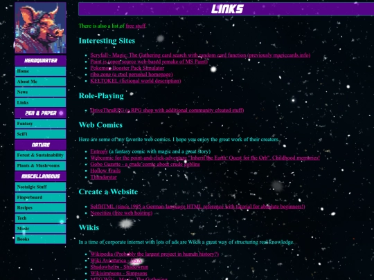 links screenshot