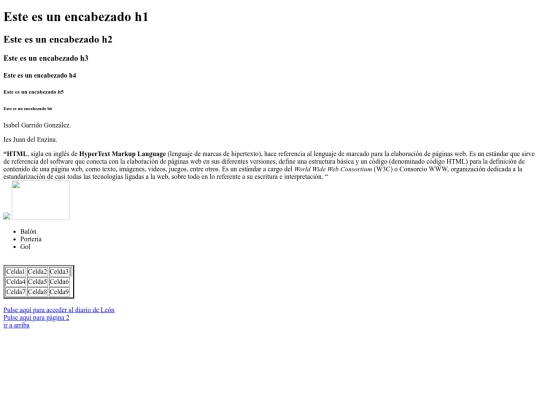 Ejercicio 1 HTML screenshot