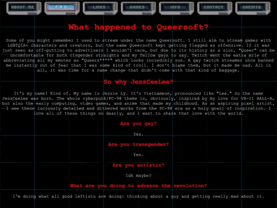 FAQ screenshot