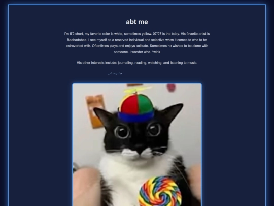 about-me screenshot