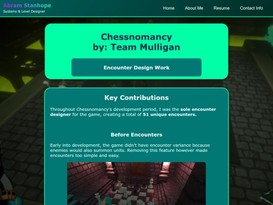 Chessnomancy-EncounterDesign screenshot