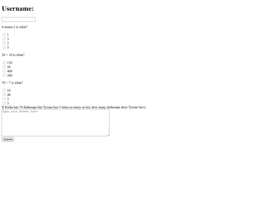 mathtest screenshot