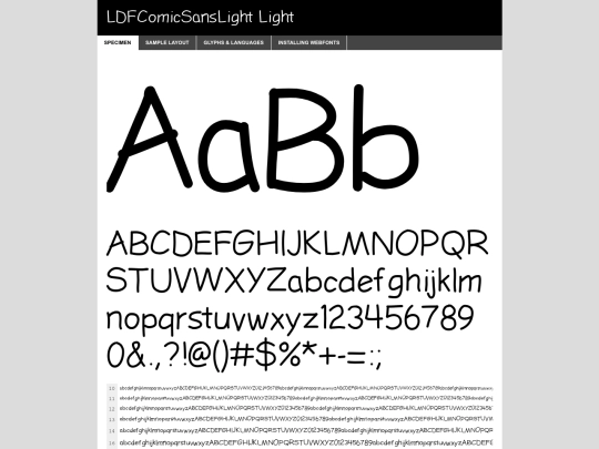 webfontkit-20240820-105309/ldfcomicsanslight-6dzo-demo screenshot