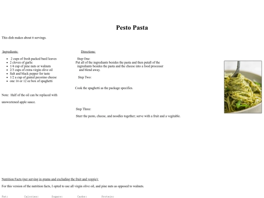 pesto-pasta screenshot