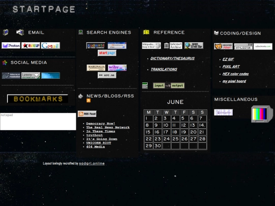 startpage screenshot