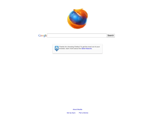 Aurora Start Page/FirefoxStartPage screenshot