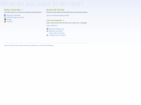 ie8newtab/New Tab screenshot