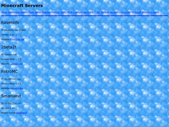 servers screenshot