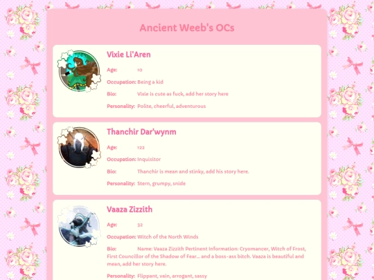 OCs screenshot