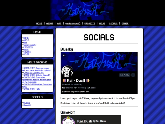 socials screenshot