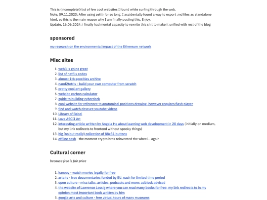 links screenshot