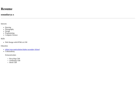 resume screenshot