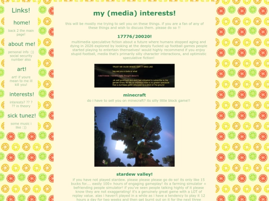interests screenshot