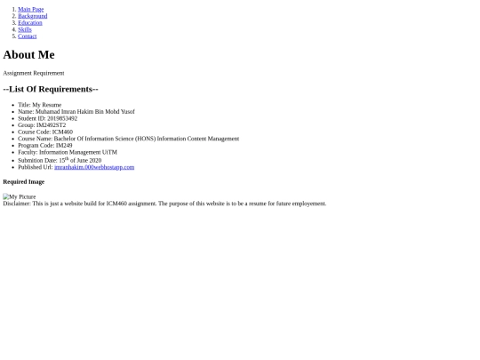 aboutme screenshot