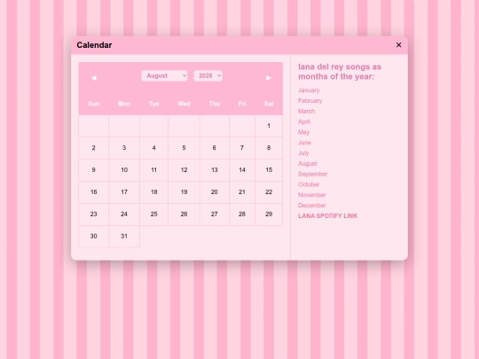 music/mains/calendar screenshot