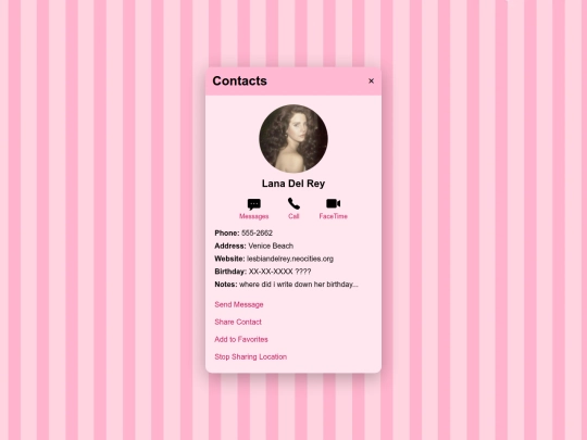 music/mains/contacts screenshot