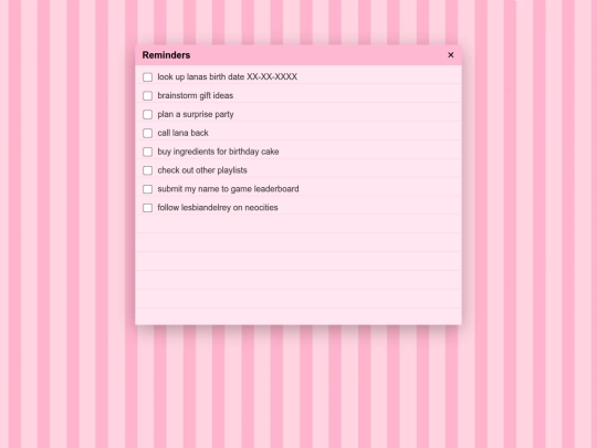 music/mains/reminders screenshot