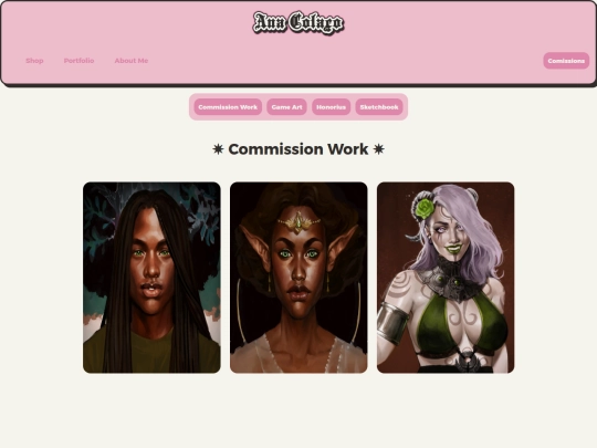 portfolio/commissionwork screenshot