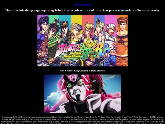 jojo-infodump screenshot