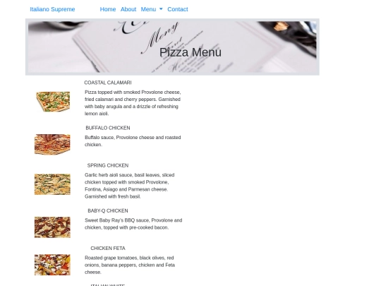 menu screenshot