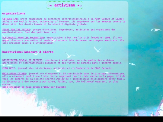 biblio/activisme screenshot