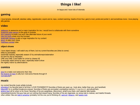 interests screenshot
