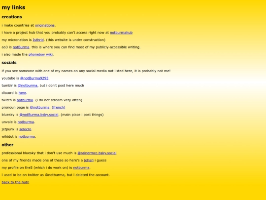 links screenshot
