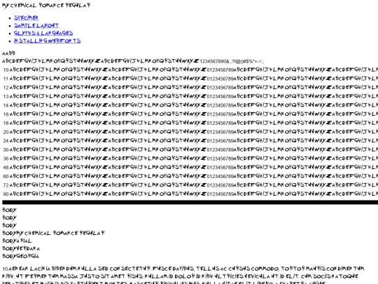font/my-chemical-romance-demo screenshot