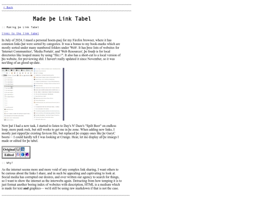 weblog/madethelinktabel screenshot