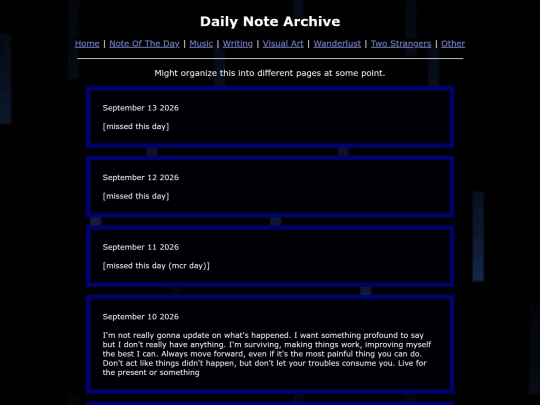 Notes/PreviousNotes screenshot